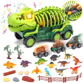 Joystone 445019173193 28 In 1 Dinosaur Truck Toys For Kids Playset With Dino Figures Pull Ba
