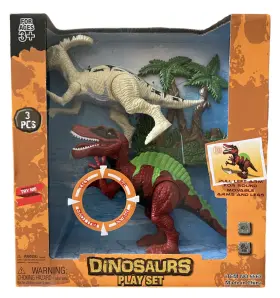 Juda 886343556349 3 Pcs Dinosaurs Play Set For Ages Hadrosaurus And Spinosaurus With Tree Decoration