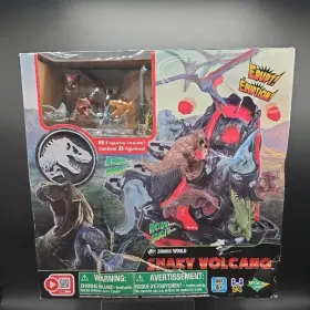 Jurassic World 054131075258 8pc Dinosaur Multi Action Set Volcano Game Kids Toy