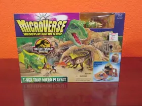 Jurassic World 076281550275 1996 The Lost Park T-rex Trap Micro Playset Dinosaur Microverse