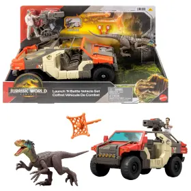 Jgb59 Jurassic World Rebirth Launch Ftn Battle Vehicle With 1 Human And Raptor