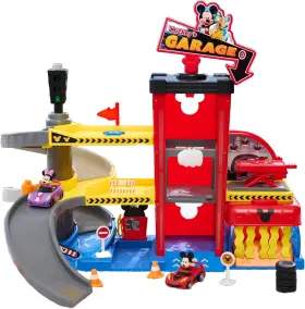 38874 Just Play Disney Junior Mickey Mouse Ready To Race Garage Lights And Sounds 18-piece Veh