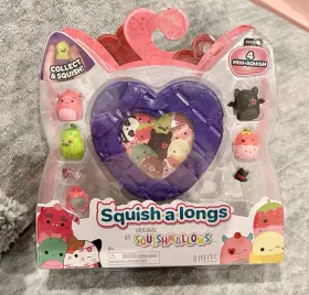 Kellytoy 191726850687 Squishmallows Squish-a-longs Series 2 Valentine 1-inch Mini Figure 4-pk Purple