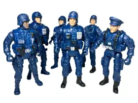 84446 Kid Connection Police Cops Swat Action Figures Lot 6 Officers Soldiers 4 Inch