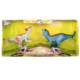 20496 Kid Galaxy 2 Dinosaur Attack Figures With Lights And Sounds Pachycephalosaurs Carnosaurs