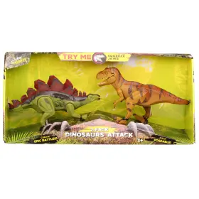 20497 Kid Galaxy 2 Dinosaur Attack Figures With Lights And Sounds Stegosaurus T Rex