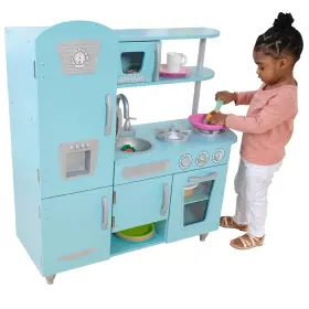 B0040mk48w Kidkraft Vintage Wooden Play Kitchen With Pretend Ice Maker And Phone Blue