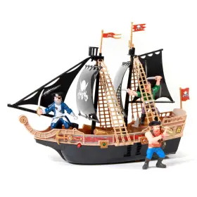 0809-10b Kidplay Products Kids Light Up Pirate Ship Adventure Toy Real Sounds - Black
