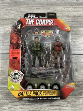 Lanard Toys 048242338048 The Corps Battle Pack 2-figure Collection Rucker And Shrapnel With Vehicle