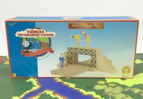 Lc99316 Learning Curve Thomas And Friends Pedestrian Bridge Wooden Railway Train Double Track Vtg 1996