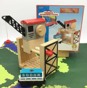 Lc99321 Learning Curve Thomas And Friends Sodor Cargo Crane Complete Set W Box Wooden Railway Train Track