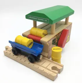 Lc99322 Learning Curve Thomas And Friends Barrel Loader Complete Set With Car Track Wooden Train Clickity