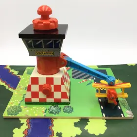 Lc99347 Learning Curve Thomas And Friends Sodor Airfield Tiger Moth Plane Working Tower Wooden Railway