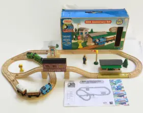 Lc99520 Learning Curve Thomas And Friends 60th Anniversary Set Wooden Railway Exclusive Gold Train Track