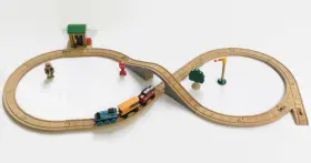 Lc99535 Learning Curve Thomas And Friends Conductors Shed Figure 8 Set Complete Wooden Railway Track