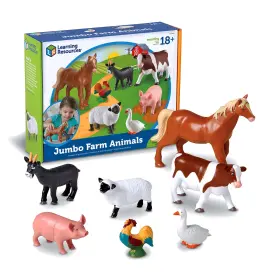 B0009k6k50 Learning Resources Jumbo Farm Animals - Horse Cow Sheep Chicken Goat Figurin