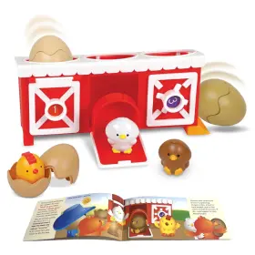 B0dv17yk57 Learning Resources Peeksville Hide And Cheep Chicken Coop Farm Animals Toy