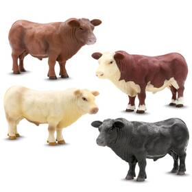 Little Buster Toys B08512hcn3 Mixed Bull Collection 116 Scale Angus Charolais Hereford Red