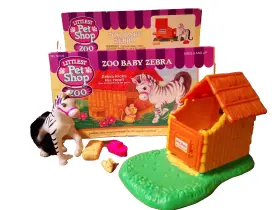 Littlest Pet Shop 076281601236 Lps Zoo Baby Zebra Playset Used / Opened Box Complete 1993