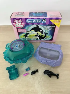 Littlest Pet Shop 076281608723 1995 Seaworld Shamu Family Playset Lps In Box Missing 1 Whale