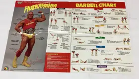 5436-7201 Ljn 1985 Wwf Hulkamania Deluxe Training Poster Hulk Hogan Barbel Chart