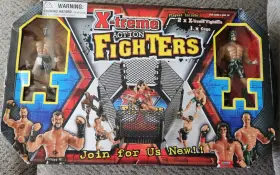 P12011-115 Lollitop 2 Sets X-treme Action Fighters With Hexagon Cage And Wrestling New