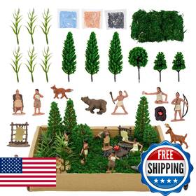 Lucipaw B0f9y2rlcc 28 Pcs Native American Indians Figures Toys Set Include Plastic Figurin