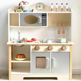 Lukazoo B0c8h5vqst Wooden Play Kitchen Kids Toy Cooking Set