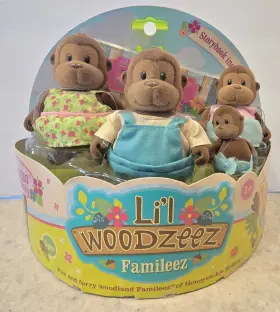 Maison Battat 062243424432 Lil Woodzeez Famileez Oftfunnigan Monkey Family And Storybook New