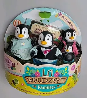 Maison Battat 062243449237 Nip Lil Woodzeez Famileez Toddlewaddle Penguin Family And Storybook Ages 3