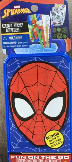 Marvel 029116510715 Spiderman Fun On The Go Color And Sticker Activities