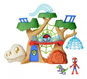 F9477 Marvel Spidey And His Amazing Friends Dino-webs Treehouse Super Hero Playset