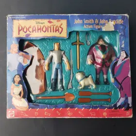 Mattel 026676665107 Vintage Disney Pocahontas John Smith And Ratcliffe With Percy Action Figure Set New