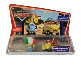 Mattel 027084493139 Disney Cars Guido And Luigi Ferrari Fans Movie Moments 2-pack Mosc 1 55 Rare
