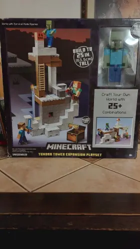 166047 Mattel # Upc 887961464498 Mojang Minecraft Tundra Tower Expansion Playset
