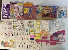 Mattel 191537163020 Barbie Sticker Book Pop Cut Outs And Surf Shop Parts Lot