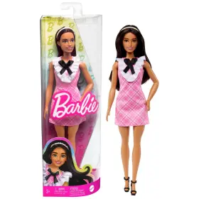 Mattel 194735094233 Fashionistas Doll #209 With Black Hair And A Plaid Dress 11.73 In