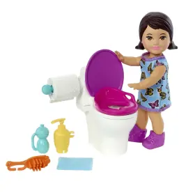 Mattel 194735098224 Babysitters Inc Potty-time Set With Brunette Toddler Doll Toilet And Accessories
