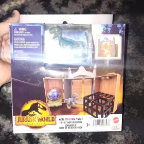 Mattel 194735106647 Jurassic World Dominion Velociraptor Blue Micro Playset Gyrosphere