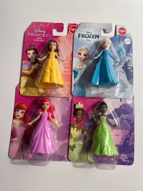 Mattel 194735229802 Disney Princess Mini Figures Mattel- Set Of 4- Ariel-belle-elsa-tiana