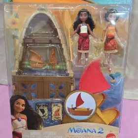 2104hf2 Mattel Disney Moana 2 And Loto Workshop Playset Figures Boat Oar