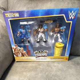 34340b Mattel Wwe Knuckle Crunchers Wrestlemania Playset John Cena The Rock Cody Rhodes