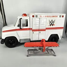 34400b Mattel Wwe Wrekkin Slambulance Playset Ambulance Vehicle White Truck Toy