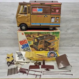 4944 Mattel Vtg 1972 Big Jim Sports Camper Playset Boat Box Brown Rv Set Not Complete