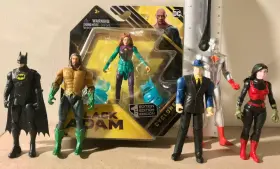 6064882 Mattel Set Of 5 Dc Comics Hero Figures Batman Aquaman Cyclone Question Capt Atom 1