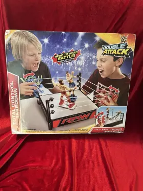 Mattel 887961042825 Wwe Monday Night Raw Total Control Takedown Double Attack Playset New Sealed