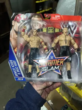 C2015 Mattel 887961353235 Official Brock Lesnar And John Cena Action Figures Mosc Wwe Dual Pack