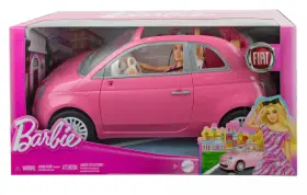 Mattel 887961961157 Barbie Doll And Fiat 500 Vehicle Play Set Fashion With Pink Toy Car Access
