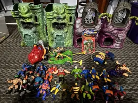 9169 Mattel Masters Of The Universe Castle Grayskull Snake Mountain Playset Lot