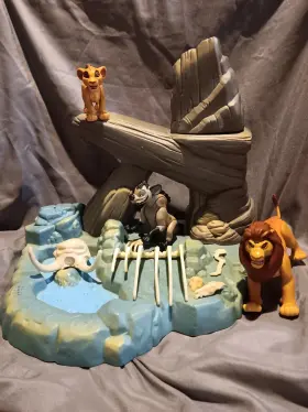 Adis304 Mattel Vintage 1994 Disney Lion King Pride Rock Elephant Graveyard Playset With 3 Animals